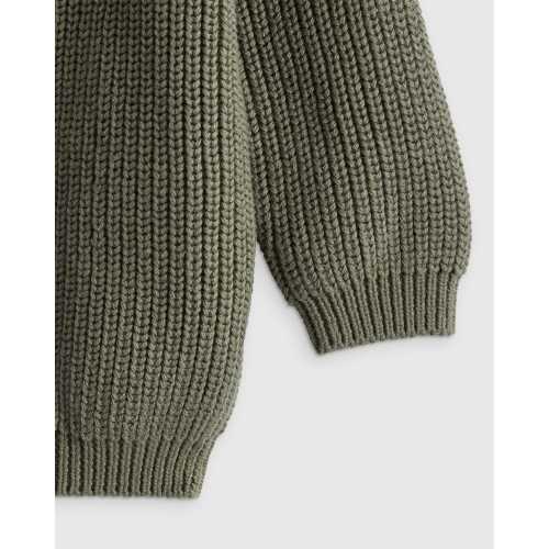 100% Organic Cotton Fisherman Tunic Sweater  in Agave