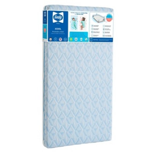Sealy Baby 2Cool Breathable 2-Sided 5" Standard Crib and Toddler Mattress: Ultra Firm, Knit Cover, 7 lbs