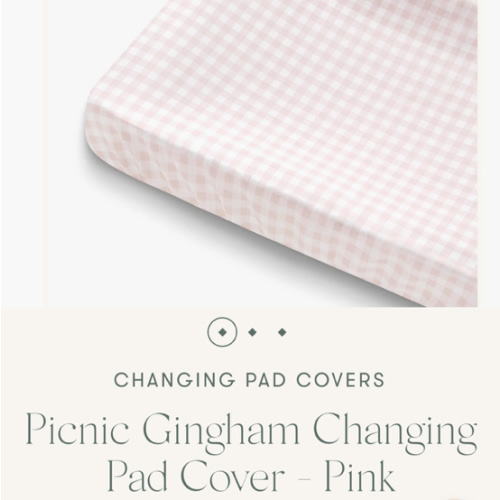Picnic Gingham Changing Pad Cover - Pink