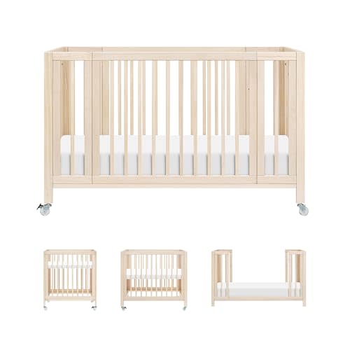 Babyletto Rolli 9-in-1 Convertible All-Stages® Bassinet to Full-Size Crib in Washed Natural, Greenguard Gold Certified, Portable & Adjustable with Select Conversion kit and Pads Included