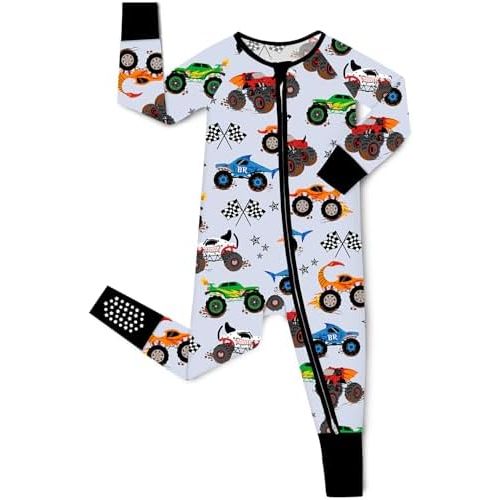 babee Reshinee Bamboo Viscose Baby Convertible Footie Pajama, Zipper Pajamas for Baby Boys & Girls, Sleep & Play Footed