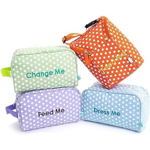 Easy Baby - Diaper, Bottle, and Supplies - Organizer Pouches - Change, Feed, and Dress Me (4 Pack Laguna) | Organizing Packing Tote Cubes for Baby Items | Good for Travel and Keeping Organized