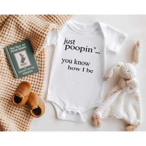 Just Poopin You Know How I Be Onesie® , Hipster Baby Clothes, Gift for Kids, Gift for Baby, The Office Baby Clothes, Baby Onesie®  Funny