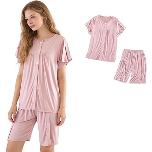 Bedridden Patient Clothing,Tearaway Disability Clothing for Post Surgery,Special Care Clothing,Suitable for Home Care,Post-Operative,Fractures,Rehabilitation Center,Elderly,Pink