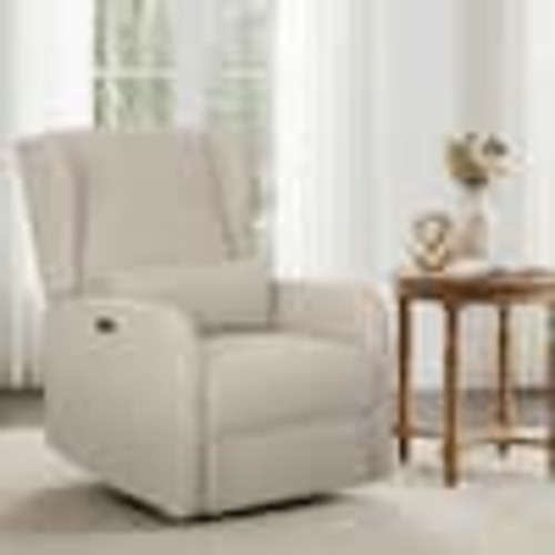 Madison Park Candace Beige Power Recliner 3-in-1 with Swivel, Glider, USB Ports MP103-1271