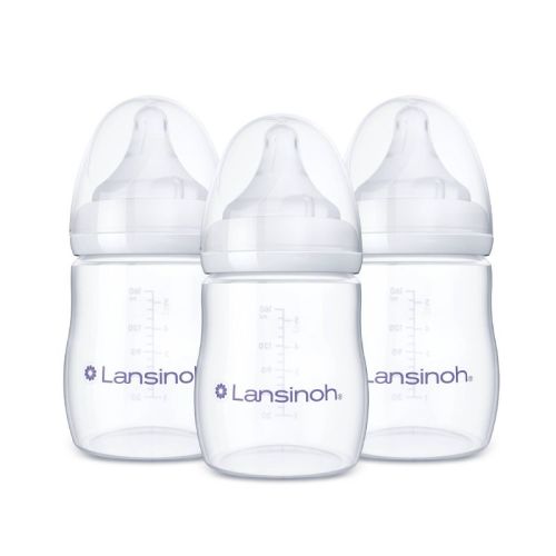Lansinoh Anti-Colic Baby Bottles with Slow Flow Nipples (Size S) - 5oz/3pk