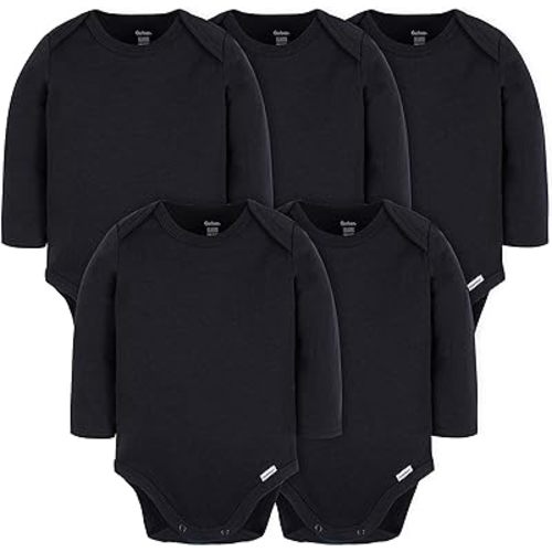 Gerber Unisex Baby Long Sleeve Solid Onesies Multi-pack Interlock 180 Gsm