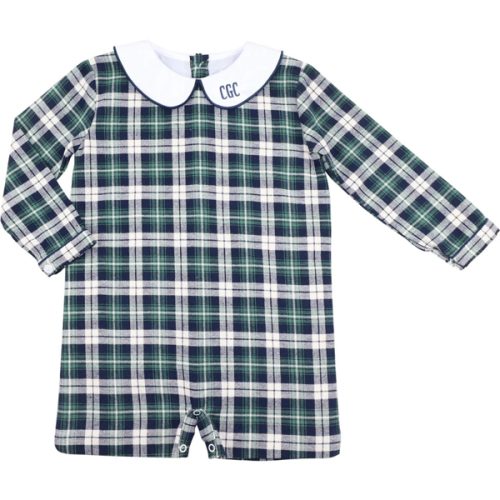 Navy And Green Plaid Flannel Short Romper – Cecil & Lou