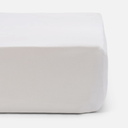 Red Land Cotton Crib Sheet - White