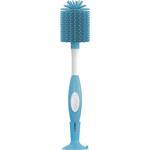 Dr. Brown's Soft Touch No Scratch Baby Bottle Cleaning Brush Nipple Cleaner with Stand and Storage Clip, BPA Free, Blue 1-Pack