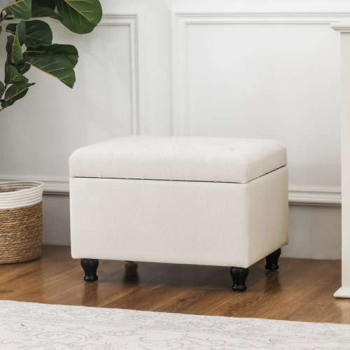 Charlton Home® 24 Inches Upholstered Storage Ottoman & Reviews | Wayfair