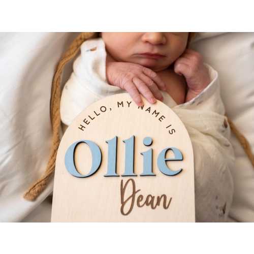 Hello My Name Is Sign, Custom Wood Sign, Baby Name Reveal, Baby Name Sign, Birth Announcement, Hospital Name Sign, Hello Newborn Name Sign