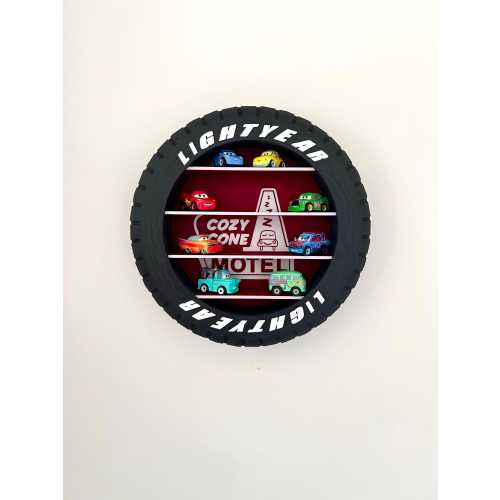 Cars Tyre Display Shelf: Kids Room Decor, Miniature Car Storage