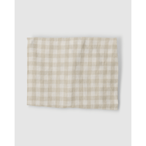 Dove Grey Gingham Linen Baby Lounger Cover