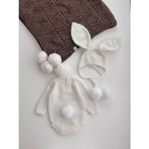 Baby romper and bunny bonnet - Set of 2 - Bunny outfit - Bunny set - Baby boy outfit - Baby boy bunny - Bunny romper - Bunny set - Bunny