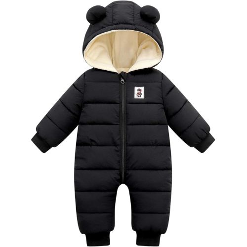 Happy Cherry Baby Snowsuit Winter Coat Warm Hoodie Romper Puffer Jacket