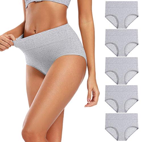 Molasus Women's Cotton Underwear High Waisted Full Coverage Ladies Panties (Regular & Plus Size)