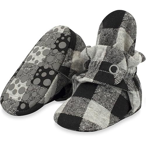 Organic Cotton Baby Booties With Gripper Soles