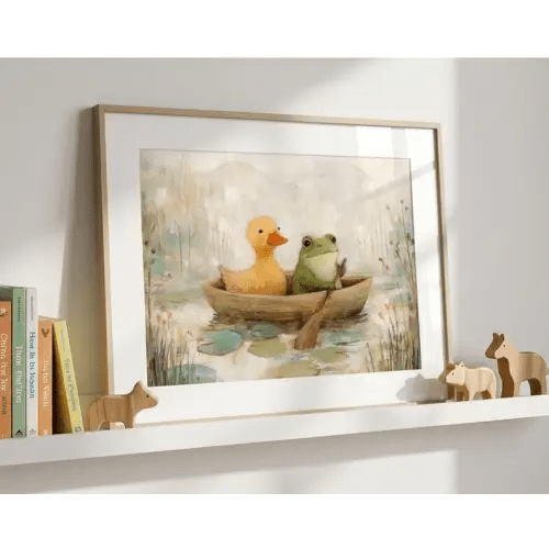 Duck and Frog Wall Art Print