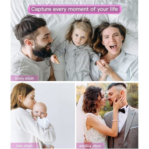 popotop Photo Album Self Adhesive with Picture Display Window,40 Pages DIY Scrapbooking Supplies Kit for 4x6 8x10 Picture,Linen Cover Memory Book for Baby Wedding, with Scraper and Metallic Pen