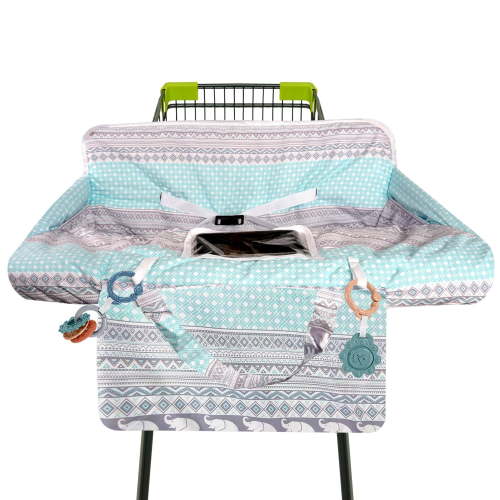 Shopping Cart Cover for Baby 2-in-1 High Chair Cover with Safety Harness Multifunctional Dinosaur Pattern Cart Covers for Babies Soft Padded Grocery Cart Cover for Baby Boy Girl
