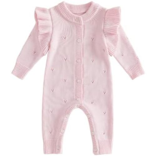 Kupretty Newborn Girl Outfit Baby Sweater Knit Romper Jumpsuit