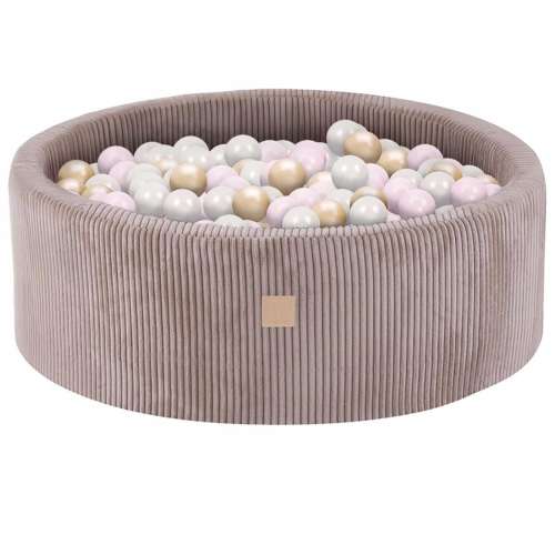 Dry ball pit 90 x 30 cm made of corduroy for children – with 200 balls