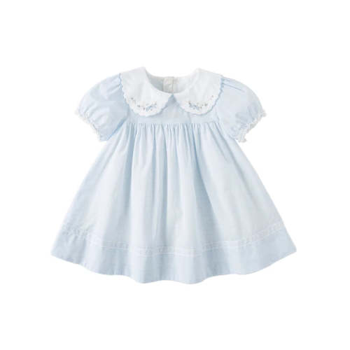 Dave&Bella Girls Summer Blue Breathable Cotton Princess Dress