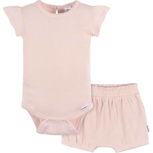 Gerber Baby Girls' Bodysuit and Shorts Set