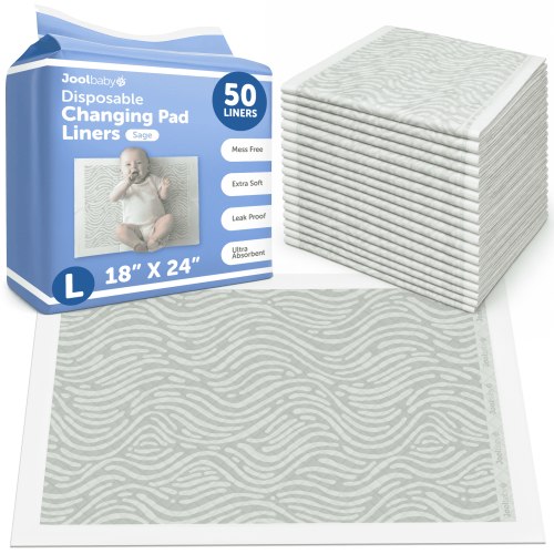 Jool Baby Disposable Changing Pad Liners (50 Count) - Ultra-Absorbent & Leakproof