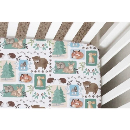 Woodland Animals Crib Sheet: Gender Neutral Baby Bedding