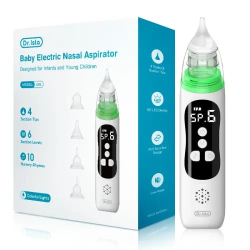 MAMIJOY Electric Nasal Absorber Silent Baby Obstruction Rhinitis Cleaner Nasal Aspirator Nasal Mucus Cleaning Tool Fro Newborn