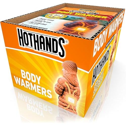 HotHands 12 Hour Adhesive Body Warmers - Bulk Value Pack of Air Activated Warmers - 20 Individual Warmers - Up to 240 Hours of Consistent Heat - On The Go Warmth for Cold Weather Activities