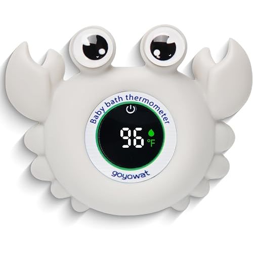Baby Bath Thermometer Water Temp Safety for Bathtub,Room Essential Crab Toy