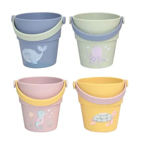 Little Rawr Silicone Bath Buckets 4-Pack Sea | Baby Bunting AU