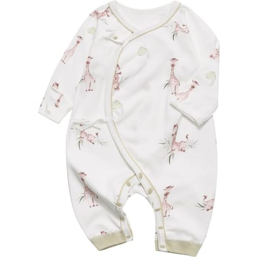 100% Organic Cotton Soft 0-6 Months Unisex Footless Newborn Baby Sleepers Pajamas Romper Boys Girls Long Sleeve