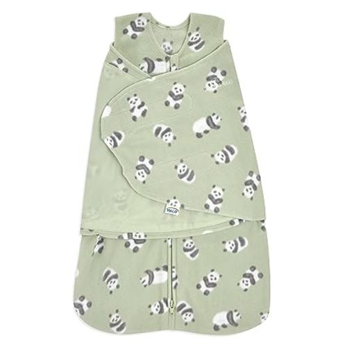 HALO Micro-Fleece Sleepsack Swaddle, 3-Way Adjustable Swaddle Blanket for Newborn and Infants, TOG 3.0 for Cold Climates, Hip Healthy, Cozy Pandas, Small, 3-6 Months