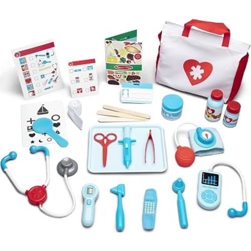 Melissa & Doug Get Well Doctor Kit, 25-Piece Toddler Doctor Play Set, Realistic Pretend Play Toys & Accessories, Preschool Toys for Girls & Boys Ages 3+