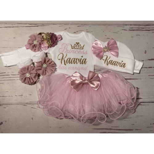 Baby Girl Coming Home Outfit Baby Girl Clothes Personalized Newborn Girl Outfit Take Home Outfit with Name New born Monogram Mauve Pink
