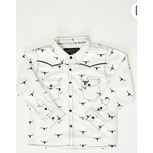 Cowboy Hardware Toddler Boys' Skull Scatter Long Sleeve Snap Stretch Western Shirt | Boot Barn