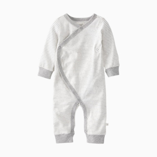 Little Planet Organic Cotton Wrap Sleep & Play Pajamas in Stripes - Multi Gray Stripe