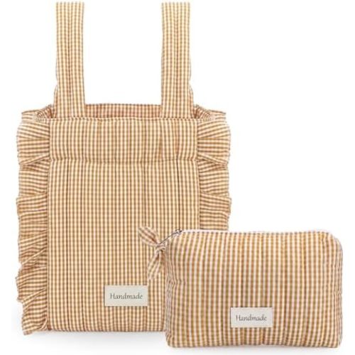 Abbylike Plaid Stroller Bag with Detachable Handle Drawstring Pocket Includes Mini Pouch Universal for Strollers