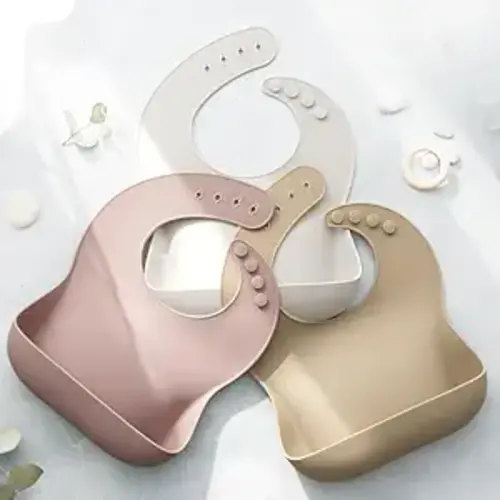 Tiny Marvels Silicone Bibs for Babies with Food Catcher Pocket, Adjustable Waterproof Feeding Bib for Infants & Toddlers, Soft BPA-Free Easy Clean Bib for Everyday Meals