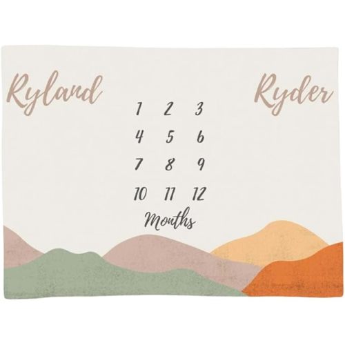 L&NG Baby Monthly Milestone Blanket Girl, Custom Boho Twin Milestone Blanket, Babys Month Blankets, Growth Tracker Quilt, Boho Twin Gift, Infant Shower Keepsake, Twins Boy Comforter Gift