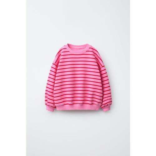 STRIPED HEART SWEATSHIRT - Bubble gum | ZARA United States