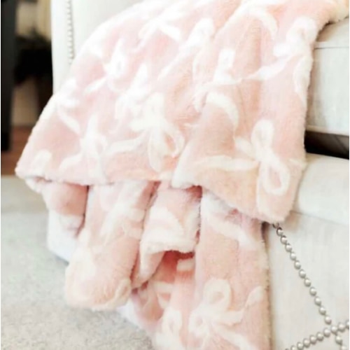 Bows Blush Plush Blanket | Minky Couture