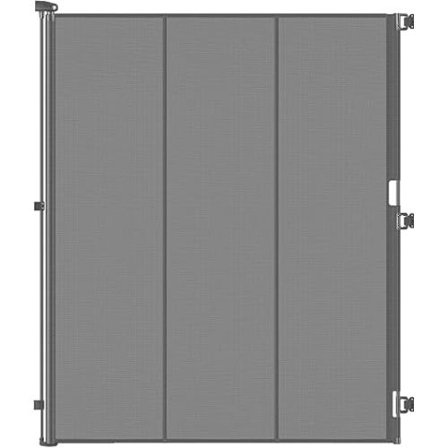 Reinforced 72" Extra Tall Baby Gate for Doorway, Jump-Resistant & Prevent Crawling Underneath Retractable Dog Gate Indoor, Fits 0-55" Width Retractable Cat Gate, No Bottom Bar Safety Mesh Pet Gate