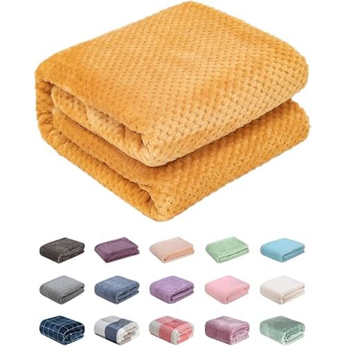 Fuzzy Throw Blanket, Plush Fleece Blankets for Adults, Toddler, Boys and Girls, Warm Soft Blankets and Throws for Bed, Couch, Sofa, Travel and Outdoor, Camping (Throw(50"x70"), L-Banana)