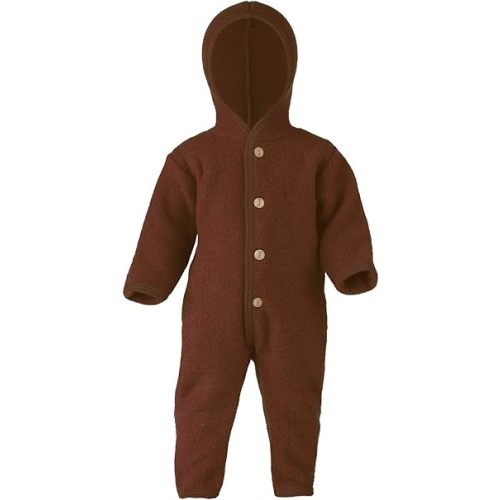 Ecoable Baby Fleece Bunting: Thermal Footed Coverall Romper with Hood for Toddlers, Organic Merino Wool