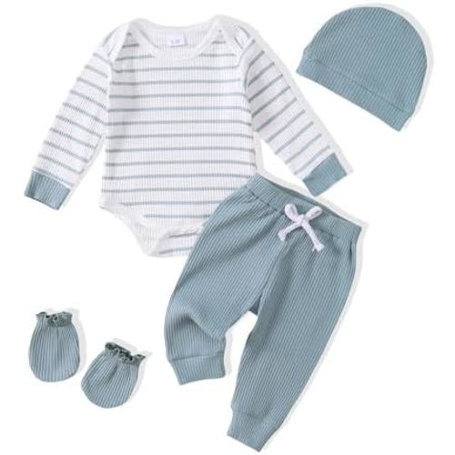 Renotemy Newborn Baby Boy Clothes Outfits Infant Boy Letter Print Romper Pants Clothing Set